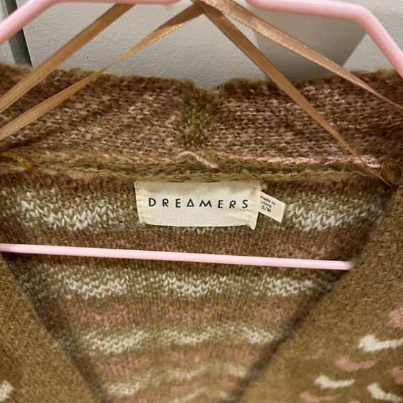 Like New Pink/Brown Chevron Patterned Cardigan - Picture 3 of 4